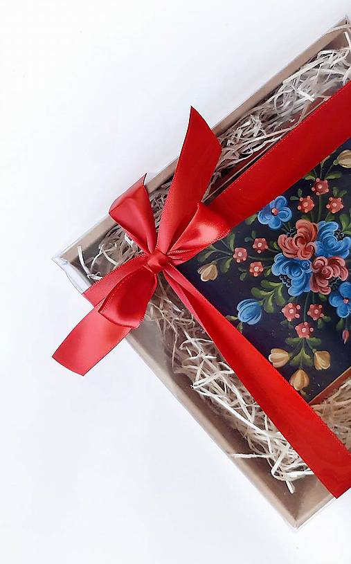 Ručne maľovaná šperkovnica Anna Hindeloopen (darčekové balenie (výška 2.5 cm, dĺžka 14 cm, šírka 14 cm))