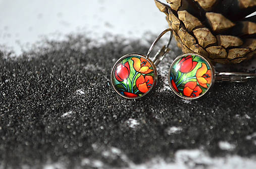 Náušnice - Stylovky - Květinová..... - 12979873_