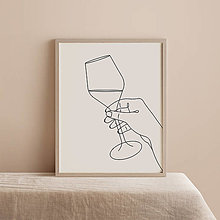 Grafika - Plagát s pohárom vína - 12983244_