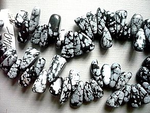 Minerály - Zoubky - obsidián vločkový, 10 ks - 12982410_