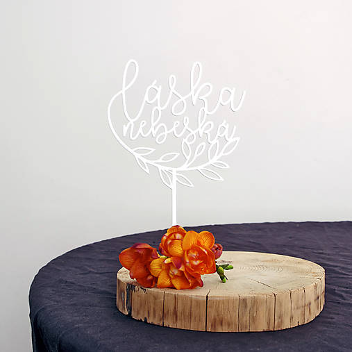 Dekorácie - LÁSKA NEBESKÁ dortový zápich - 12982572_