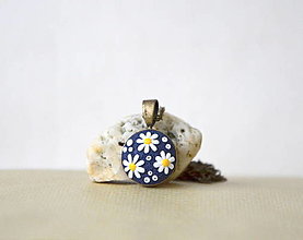 Náhrdelníky - Mini náhrdelník - margarétky - 12988682_