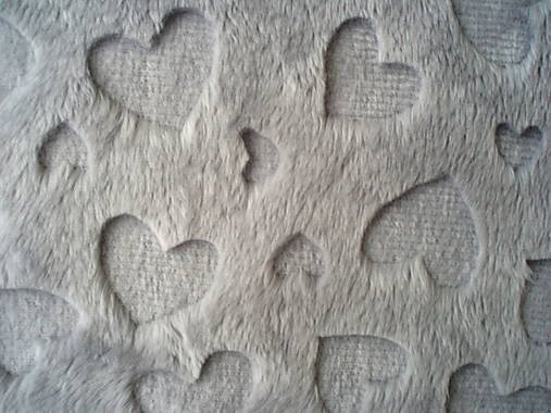 Textil - Minky Embossed Heart Cuddle Blush & Silver - 12985283_