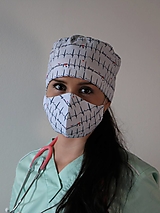 Dizajnová operačná / chirurgická čiapka EKG biele