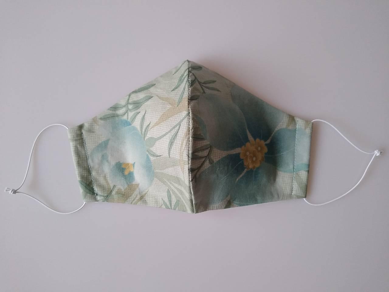 Dizajnové rúško veľké kvety tvarované dvojvrstvové