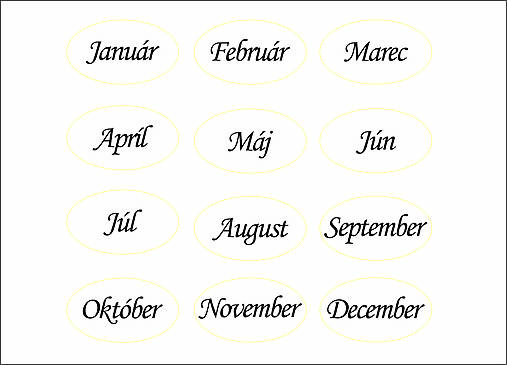  - Rodinný kalendár-služba polaserovanie mesiacov set 12ks po slovensky - 12985215_