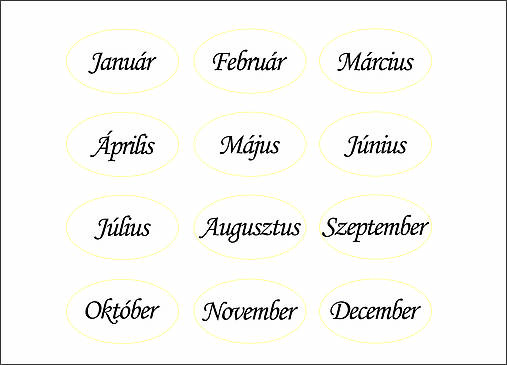 Rodinný kalendár-služba polaserovanie mesiacov set 12ks po maďarsky
