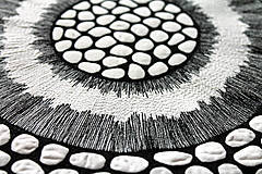 Obrazy - Art quilt - textilní obraz, černobílá abstrakce - 12994292_