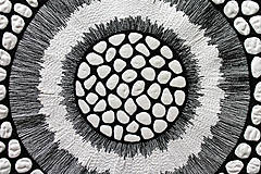 Obrazy - Art quilt - textilní obraz, černobílá abstrakce - 12994293_