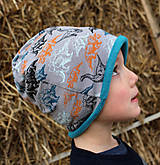 Detské čiapky - Dino ... dvojvrstvová čiapka - 12991843_