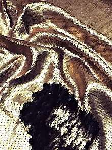 Textil - Flitrová šatovka (Zlato-čierna) - 12998891_