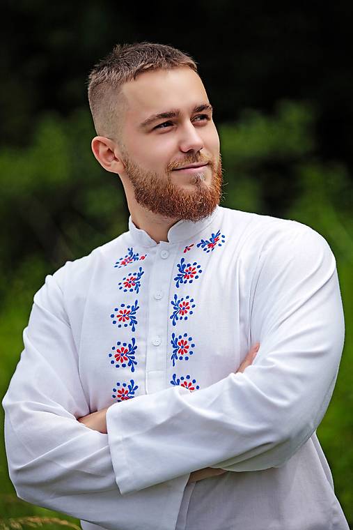  - Pánska folklórna košeľa ručne vyšívaná - 12996818_