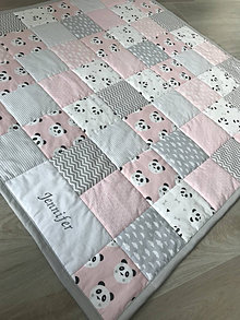 Detský textil - Patchwork hracia deka pre bábätko s menom - 12999621_