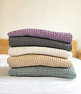 Úžitkový textil - Vaflové ľanové prehozy na posteľ - 12998182_