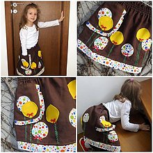 Detské oblečenie - Suknička vo farbe čokolády s bodkami - 13004719_