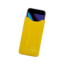 Na mobil - Ochranné puzdro na telefón z brúsenej kože žlté - 13000145_