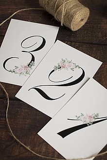 Papiernictvo - Číslovanie - Ružovo-biele kvety - 13000347_