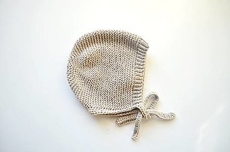 Detské čiapky - Pletená bonetka - 13003547_