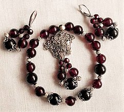 Sady šperkov - Vášeň v kameni zakliata (Granát - chirurgická oceľ) - 13009419_