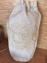 Úžitkový textil - Vrecúško na chlebík z ručne tkaného ľanu - 13007702_