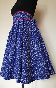 Sukne - Kruhová sukňa "Modrotlač" s opaskom - 13007687_