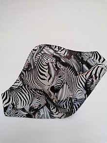 Rúška - Tvarované rúško Zebra s vnútrom z antibakteriálnej bavlny - 13008505_