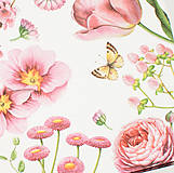 Papier - Pohľadnica "Jarný pozdrav v ružovom" - 13006367_