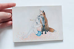 Papier - Pohľadnica "líška" - 13007077_