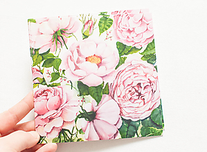 Papier - Pohľadnica "plnokveté ruže" - 13006606_