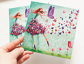 Papier - Pohľadnica "butterfly" - 13006617_