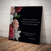 Dekorácie - Darčeková tabuľka čierna s kvetmi - 13005056_