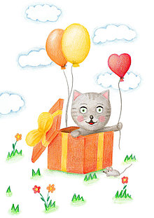 Kresby - Zamilovaná mačička - kresba (digital) - 13008059_