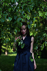 Šaty - MONA, letní verze bez rukávů, indigo modrá - 13013291_