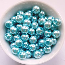 Korálky - Voskované perly 6mm-30ks (sv.modrá mint) - 13019469_