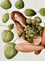 Grafika - Sama s pileou - Print | Botanická ilustrácia - 13017891_
