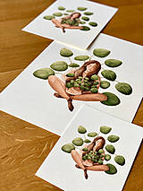 Grafika - Sama s pileou - Print | Botanická ilustrácia - 13017892_