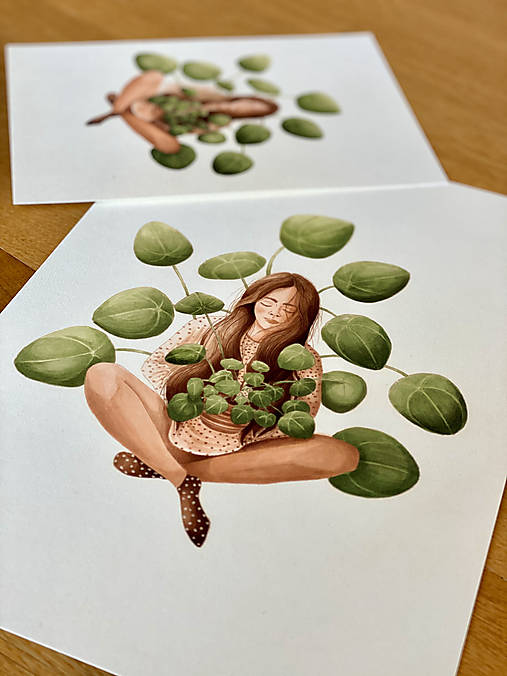 Sama s pileou - Print | Botanická ilustrácia