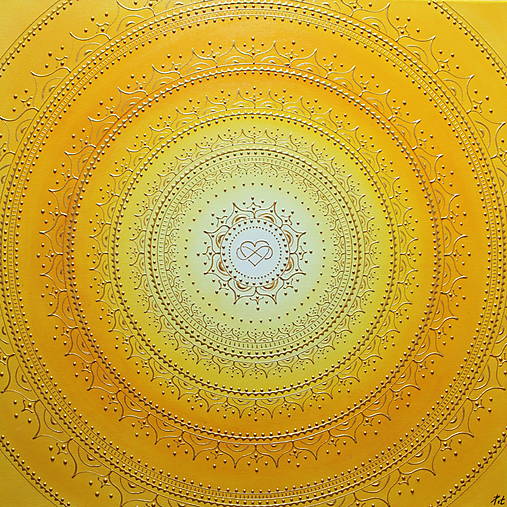 Obrazy - SLNEČNÁ MANDALA ❤️ - Nekonečná láska 70 x 70 - 13018508_