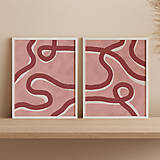 Grafika - Abstraktný set 2 plagátov v ružovej farbe - 13016940_