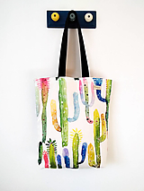Nákupné tašky - Taška farebné kaktusy - 13020188_