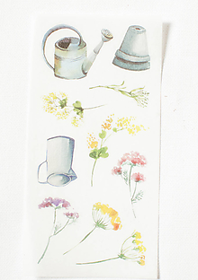 Papier - Akvarelový set - nálepky "v záhrade" (E.) - 13023689_