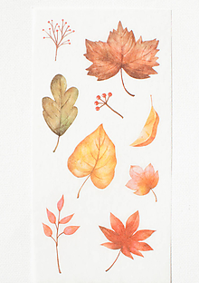 Papier - Akvarelový set - nálepky "jeseň" (B) - 13023742_