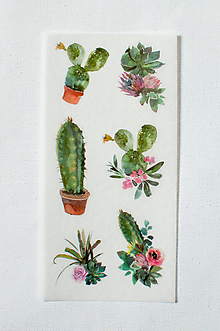 Papier - Akvarelový set - nálepky "kaktuslover" (E) - 13023935_