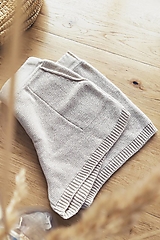 Nohavice - Pletené šortky NINA 70 % bavlna + 30 % ľan (S - Béžová) - 13023874_