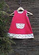 Detské oblečenie - Detské menčestrové šaty (cyklámenové) - 13023320_