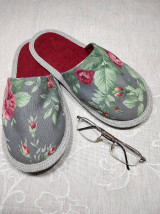 Ponožky, pančuchy, obuv - Papuče barefoot červené ruže - 13027652_