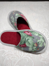 Ponožky, pančuchy, obuv - Papuče barefoot červené ruže - 13027655_