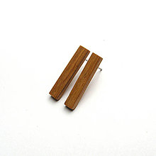 Náušnice - Drevené náušnice napichovacie - dubové prúžky - 13027605_