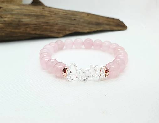 Náramky - Ochranný náramok z prírodného ruženínu a krištáľu - 13033057_