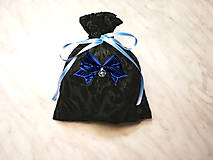 Úžitkový textil - Darčekové zamatové vrecúško čierné s mašličkou , kozmetický sáčok, vrecúško na šperky, - 13037295_